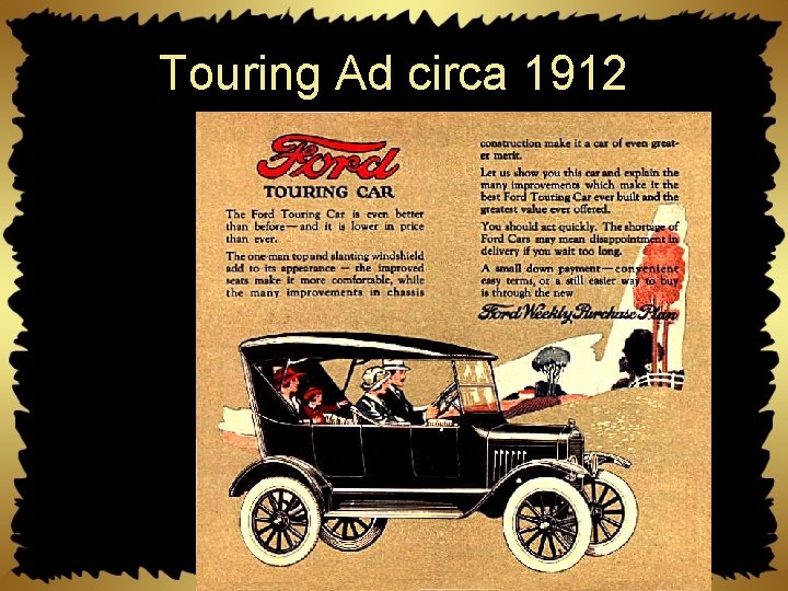 Touring Ad circa 1912 