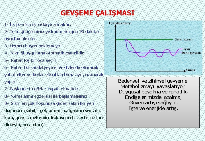 GEVŞEME ÇALIŞMASI 1 - İlk prensip işi ciddiye almaktır. 2 - Tekniği öğreninceye kadar