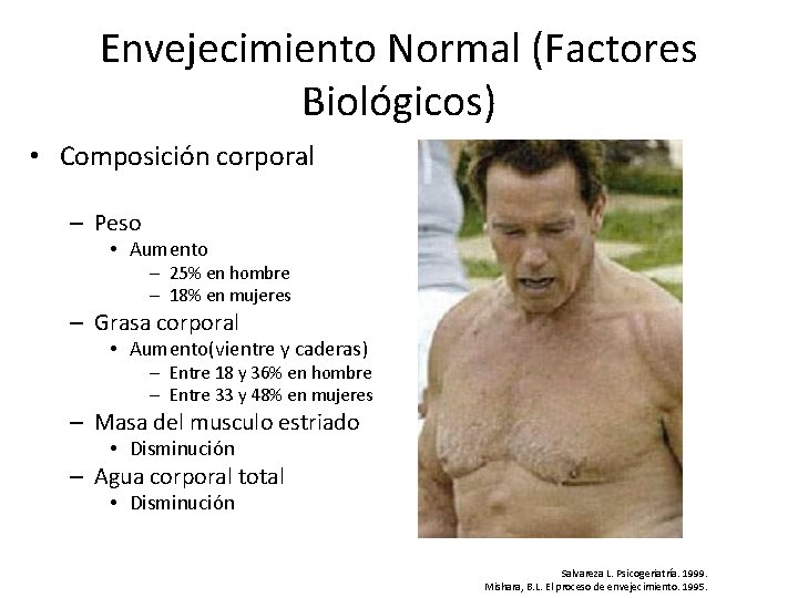 Envejecimiento Normal (Factores Biológicos) • Composición corporal – Peso • Aumento – 25% en