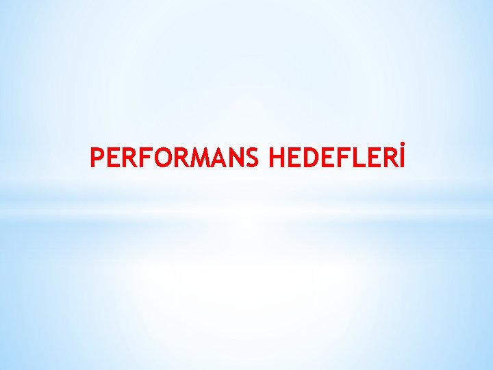 PERFORMANS HEDEFLERİ 