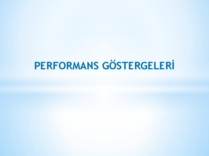 PERFORMANS GÖSTERGELERİ 