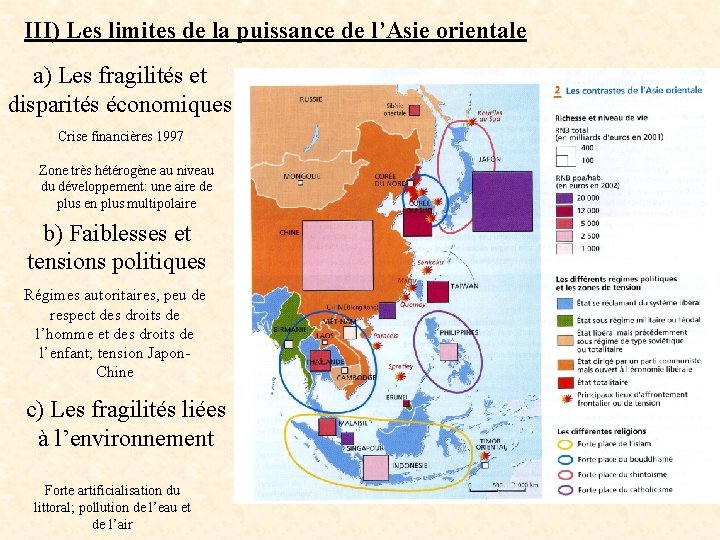 III) Les limites de la puissance de l’Asie orientale a) Les fragilités et disparités