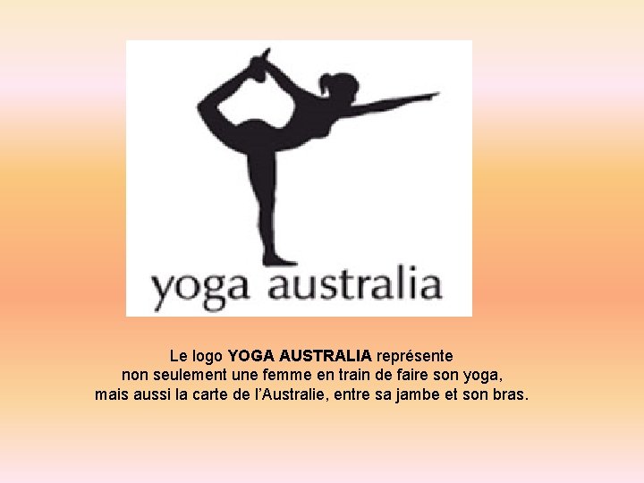  Le logo YOGA AUSTRALIA représente non seulement une femme en train de faire