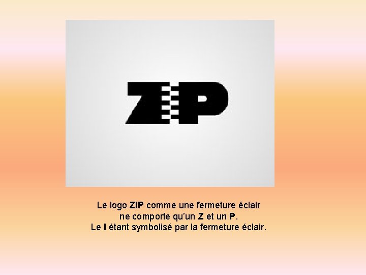  Le logo ZIP comme une fermeture éclair ne comporte qu’un Z et un