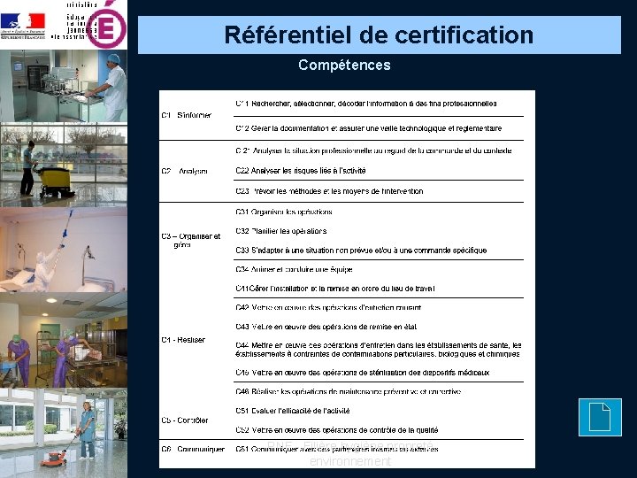 Référentiel de certification Compétences PNF - Filière hygiène propreté environnement 