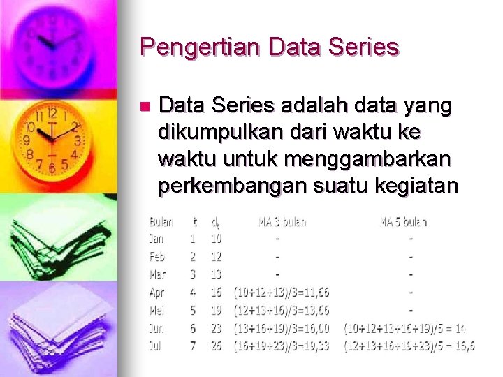 Pengertian Data Series adalah data yang dikumpulkan dari waktu ke waktu untuk menggambarkan perkembangan