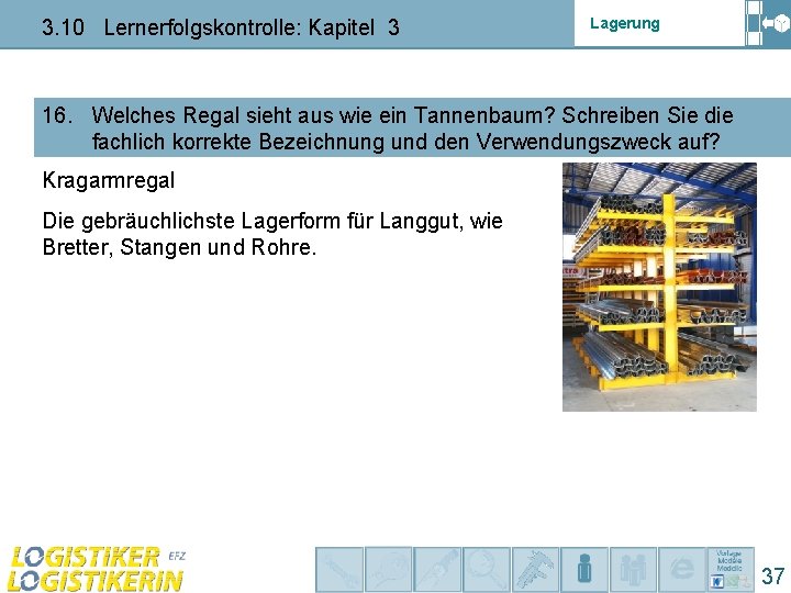 3. 10 Lernerfolgskontrolle: Kapitel 3 Lagerung 16. Welches Regal sieht aus wie ein Tannenbaum? 3. 10 Lernerfolgskontrolle: Kapitel 3 Lagerung 16. Welches Regal sieht aus wie ein Tannenbaum?