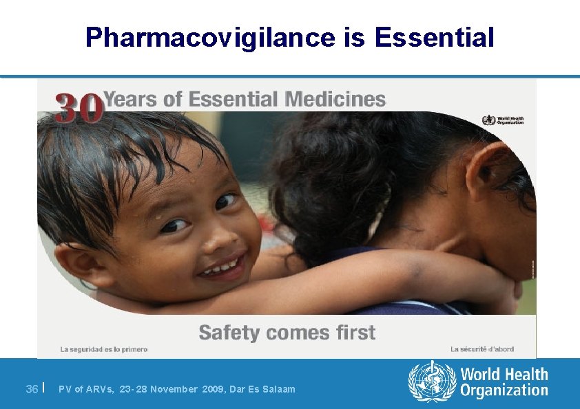 Pharmacovigilance is Essential 36 | PV of ARVs, 23 - 28 November 2009, Dar