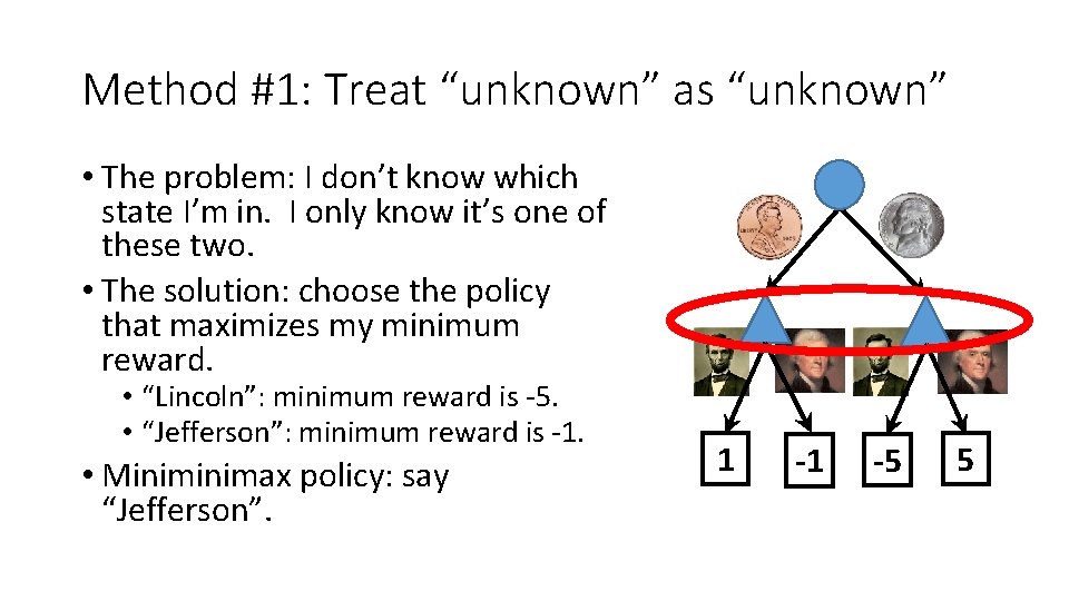 Method #1: Treat “unknown” as “unknown” • The problem: I don’t know which state