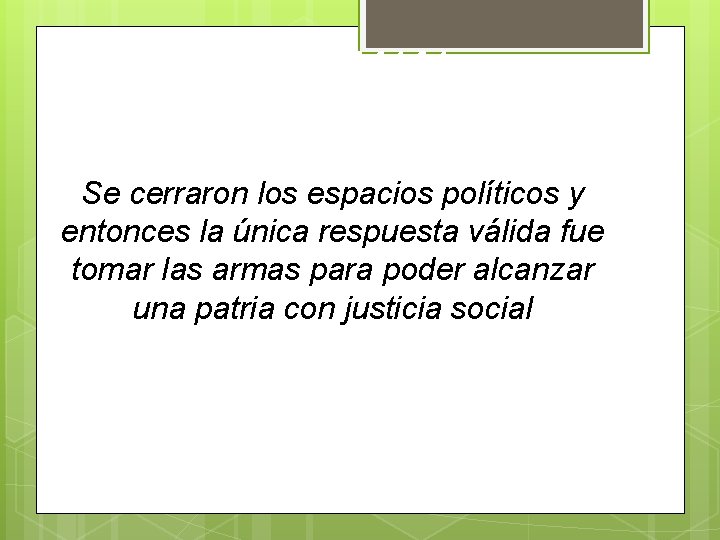 VEA CANAL Se cerraron los espacios políticos y entonces la única respuesta válida fue VEA CANAL Se cerraron los espacios políticos y entonces la única respuesta válida fue
