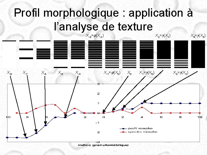 Profil morphologique : application à l’analyse de texture X-3=j(X-2) X-8 X-7 X-6 X-5 X-4