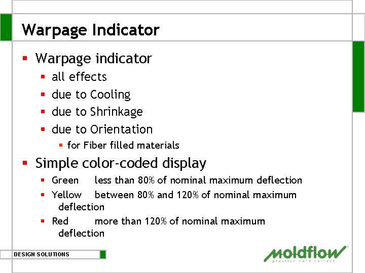 Warpage Indicator § Warpage indicator § § all effects due to Cooling due to