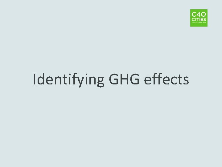 Identifying GHG effects 