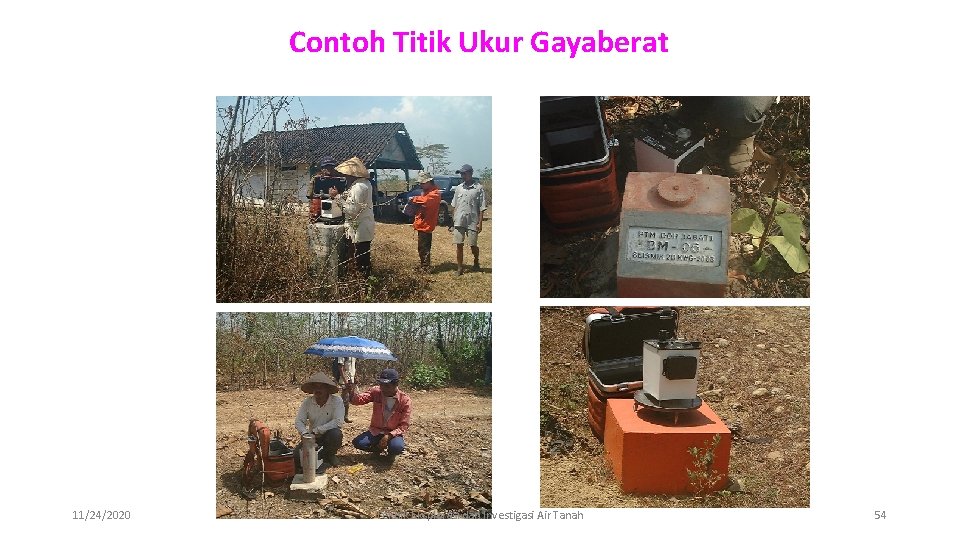 Contoh Titik Ukur Gayaberat 11/24/2020 Teknik Eksplorasi dan Investigasi Air Tanah 54 