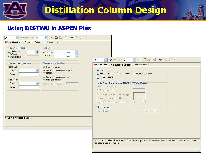 Distillation Column Design Using DISTWU in ASPEN Plus 