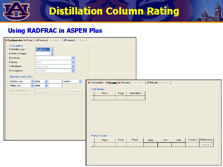 Distillation Column Rating Using RADFRAC in ASPEN Plus 