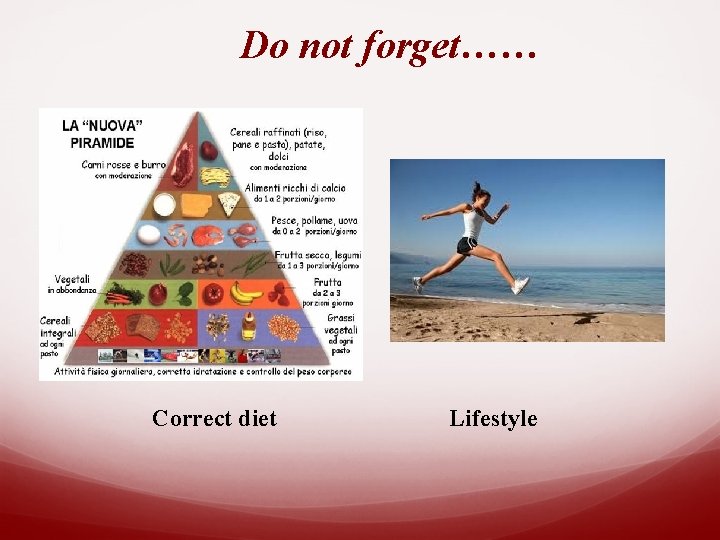 Do not forget…… Correct diet Lifestyle 