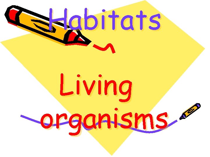 Habitats Living organisms 