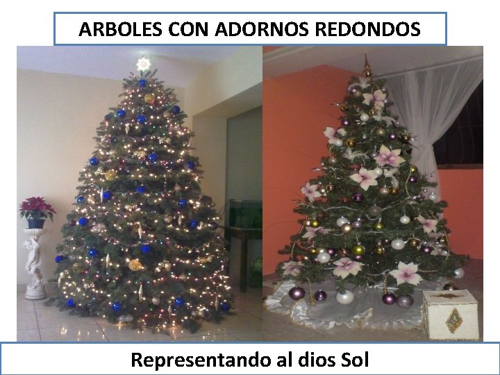 ARBOLES CON ADORNOS REDONDOS Representando al dios Sol 