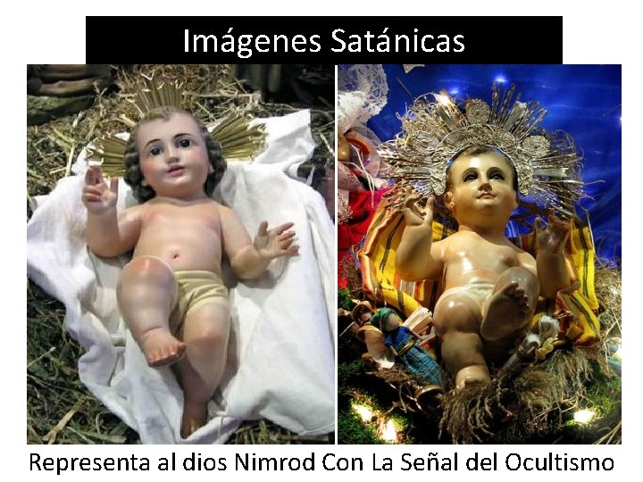 Imágenes Satánicas Representa al dios Nimrod Con La Señal del Ocultismo 