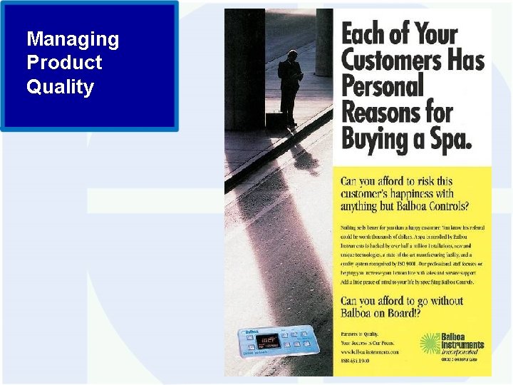 Managing Product Quality 