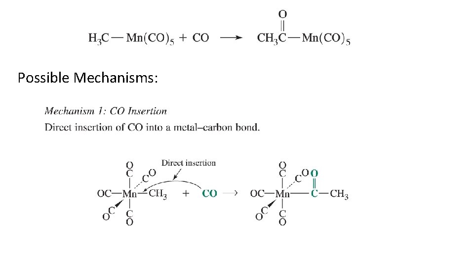 Possible Mechanisms: 