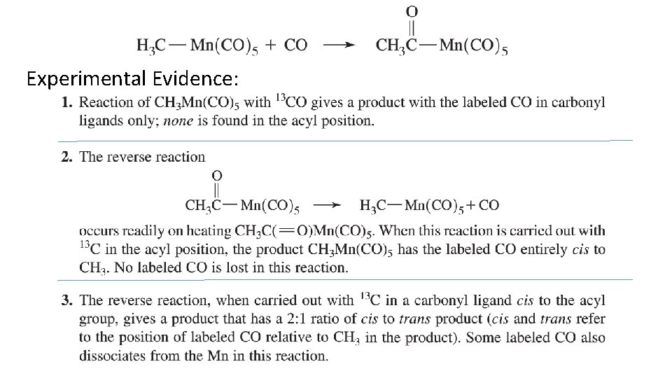 Experimental Evidence: 