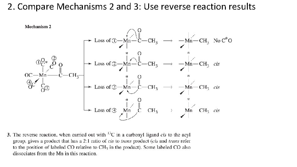 2. Compare Mechanisms 2 and 3: Use reverse reaction results 