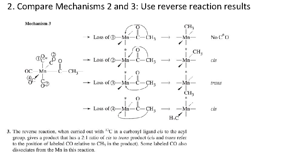 2. Compare Mechanisms 2 and 3: Use reverse reaction results 