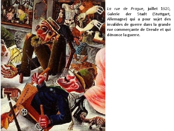 La rue de Prague, juillet 1920, Galerie der Stadt (Stuttgart, Allemagne) qui a pour