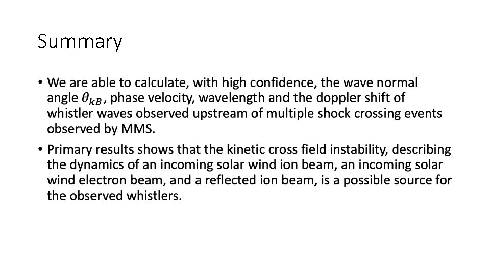 Summary • Summary •