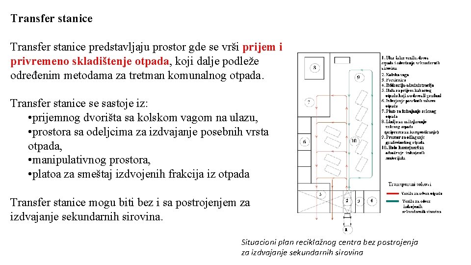 Transfer stanice predstavljaju prostor gde se vrši prijem i privremeno skladištenje otpada, koji dalje