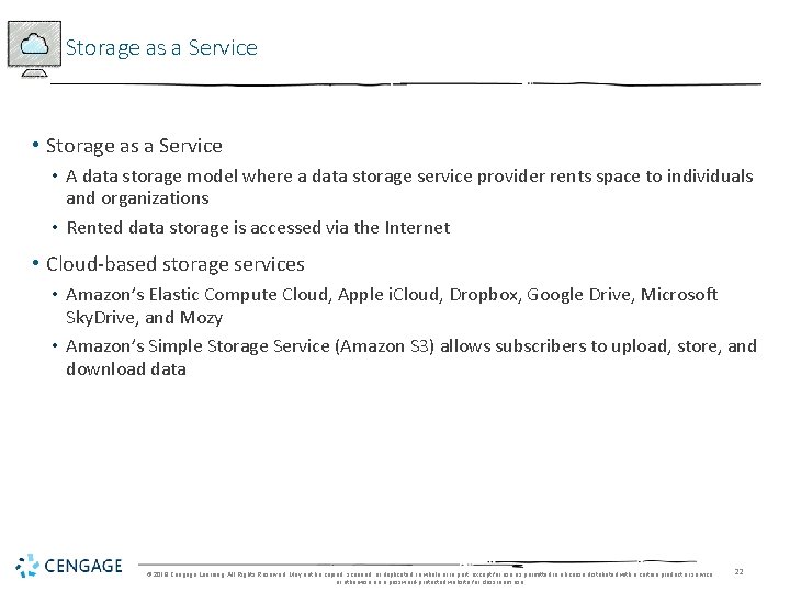 Storage as a Service • Storage as a Service • A data storage model