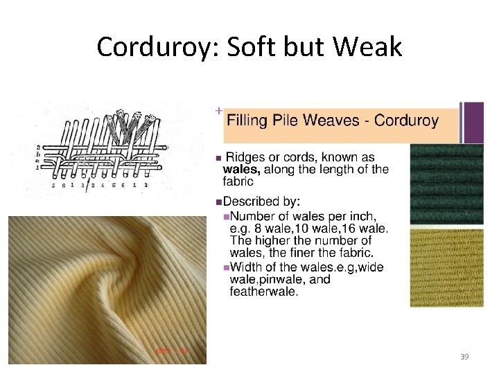 Corduroy: Soft but Weak 39 