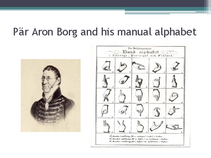 Pär Aron Borg and his manual alphabet 