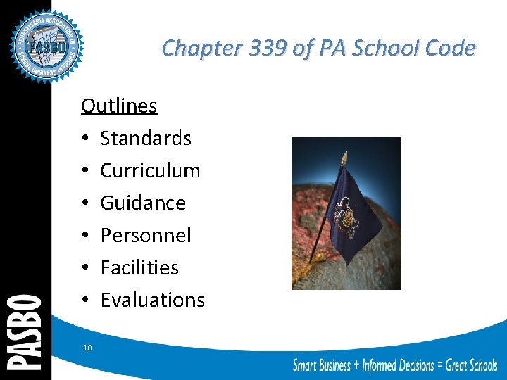 Chapter 339 of PA School Code Outlines • Standards • Curriculum • Guidance •