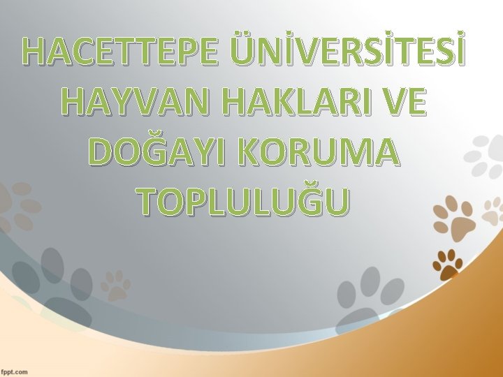 HACETTEPE ÜNİVERSİTESİ HAYVAN HAKLARI VE DOĞAYI KORUMA TOPLULUĞU 