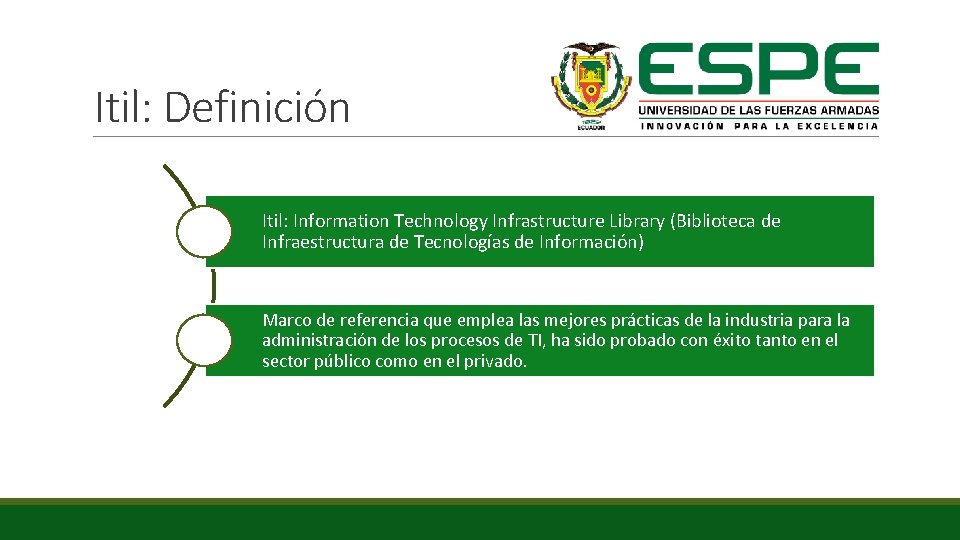 Itil: Definición Itil: Information Technology Infrastructure Library (Biblioteca de Infraestructura de Tecnologías de Información)