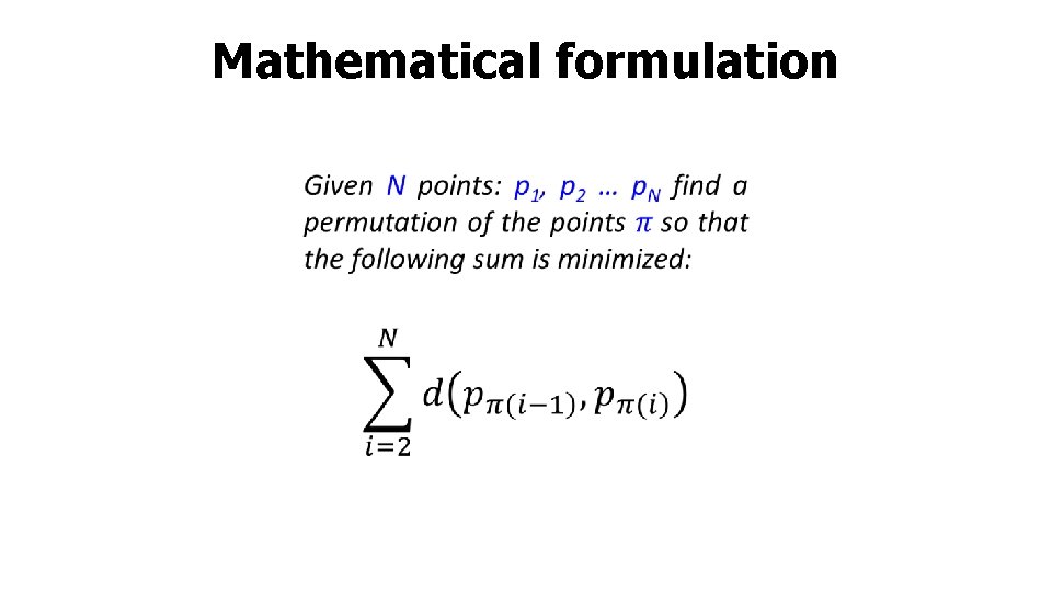 Mathematical formulation 