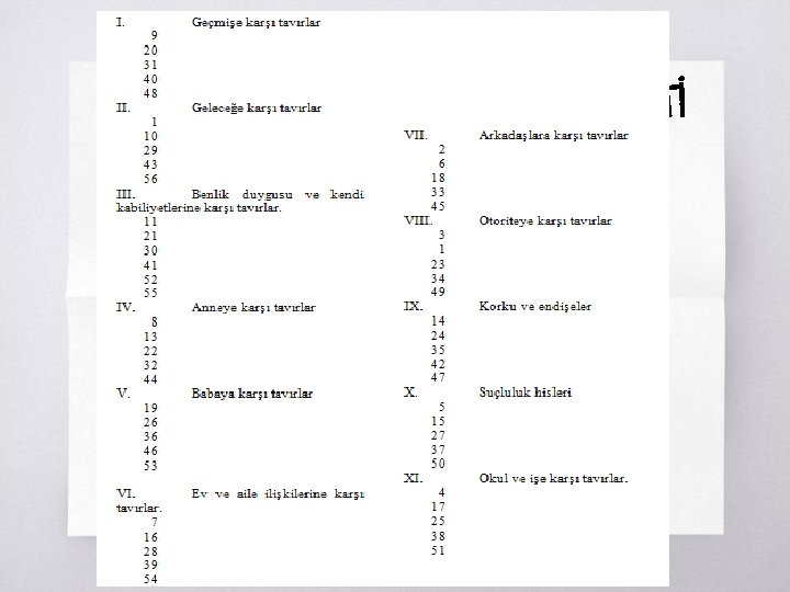 BEIER CÜMLE TAMAMLAMA TESTİ 