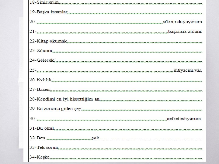 ROTTER CÜMLE TAMAMLAMA TESTİ ▧? 