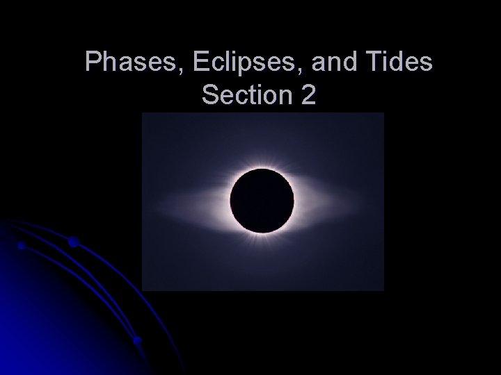 Phases, Eclipses, and Tides Section 2 