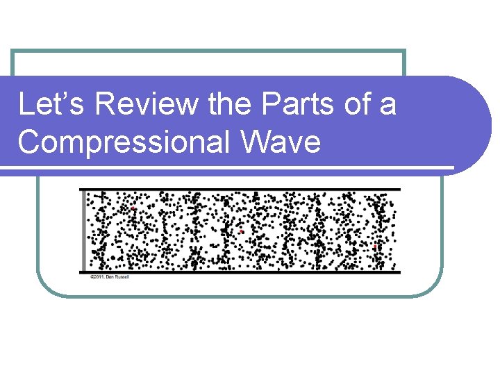 Let’s Review the Parts of a Compressional Wave 