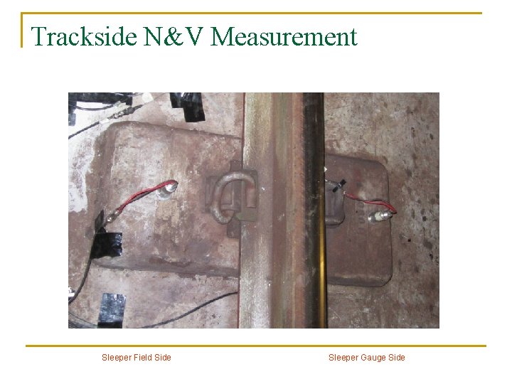 Trackside N&V Measurement Sleeper Field Side Sleeper Gauge Side Trackside N&V Measurement Sleeper Field Side Sleeper Gauge Side