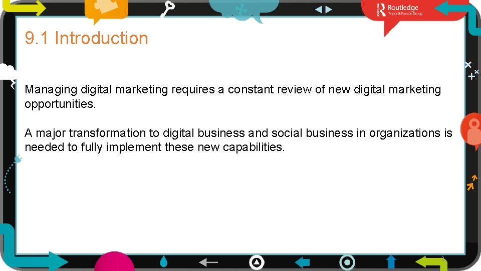 9. 1 Introduction Managing digital marketing requires a constant review of new digital marketing
