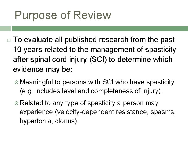 Purpose of Review To evaluate all published research from the past 10 years related