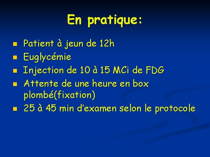En pratique: n n n Patient à jeun de 12 h Euglycémie Injection de En pratique: n n n Patient à jeun de 12 h Euglycémie Injection de