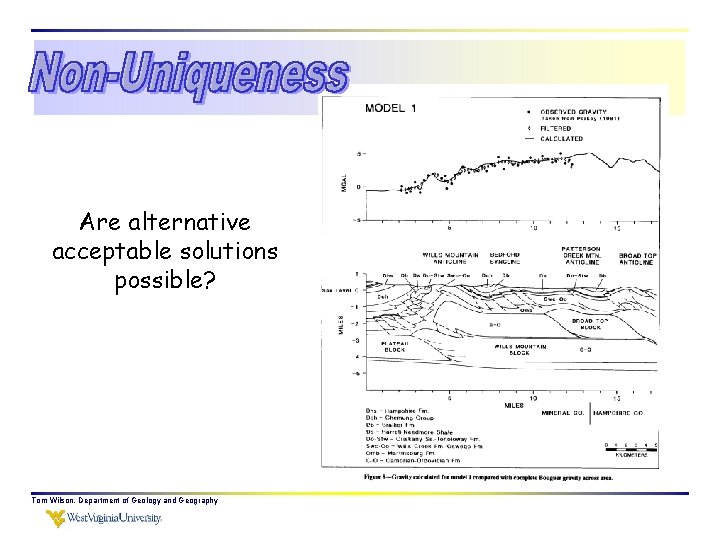 Are alternative acceptable solutions possible? Tom Wilson, Department of Geology and Geography 