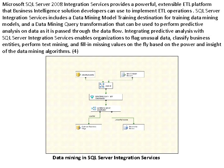 Microsoft SQL Server 2008 Integration Services provides a powerful, extensible ETL platform that Business