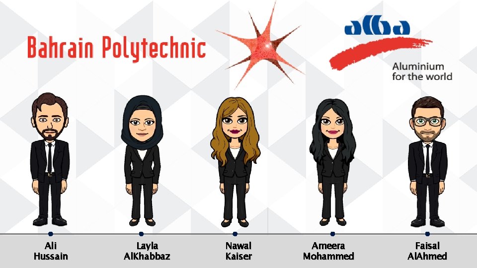 1 Ali Hussain Layla Al. Khabbaz Nawal Kaiser Ameera Mohammed Faisal Al. Ahmed 